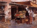 Portrait du marché aux fruits vénitien Frank Duveneck